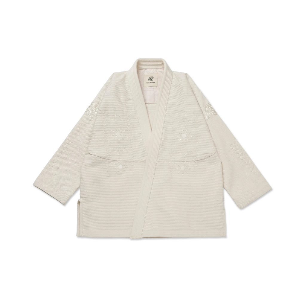 BJJ Gi Proteksyon Albino & Preto Unbleached with Bag Premium Training Gi Albino and Preto BJJ Gi Proteksyon unbleached premium Brazilian Jiu-Jitsu gi with bag durable training uniform