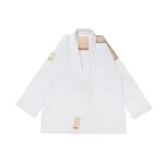 BJJ Stucco Gi Albino and Preto Herringbone Classic White Brazilian Jiu-Jitsu gi premium training kimono with bag