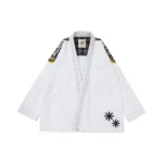 RS Bjj Gi Comp Albino and Preto White Black Belt Brazilian Jiu Jitsu Gi with Bag