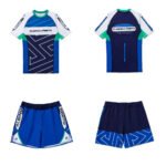 RNG BJJ MMA set Albino and Preto Comp Rash Guard SS and shorts premium training gear