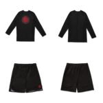 MMA BJJ Set OO Albino and Preto RS Comp rash guard long sleeve and shorts premium No Gi grappling apparel
