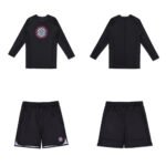 RW BJJ MMA Set Albino and Preto RS Comp Rash Guard LS and Shorts for BJJ MMA and grappling training