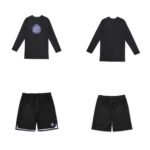 Albino & Preto RS Comp SNW MMA BJJ Set featuring long sleeve rash guard and fight shorts for BJJ, MMA, grappling, and no-gi training