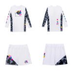 Sanktuary MMA BJJ set Albino and Preto rash guard long sleeve and shorts black no-gi BJJ training outfit front view