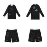 TSWT MMA BJJ Set Albino and Preto long sleeve rash guard and shorts premium MMA and BJJ no-gi training gear