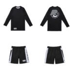 Albino and Preto x DCDT MMA BJJ Set Rash Guard LS and Shorts adult no gi grappling training set