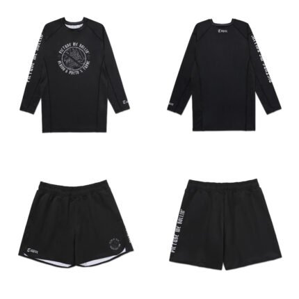 BJJ Tupac MMA Albino and Preto x Tupac Rash Guard LS and Shorts limited edition no gi grappling training set