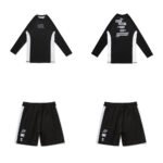 WAR BJJ MMA set Albino and Preto x WAR rash guard long sleeve and shorts no gi training gear