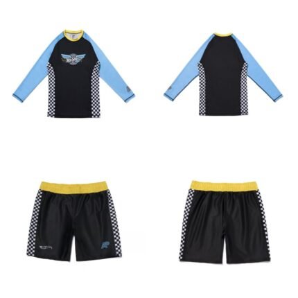 MMA BJJ Hot Wheels Rash Guard LS by Albino and Preto Batch #104 long sleeve rash guard for BJJ and MMA training