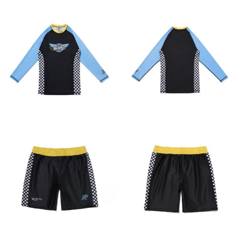 MMA BJJ Hot Wheels Rash Guard LS by Albino and Preto Batch #104 long sleeve rash guard for BJJ and MMA training