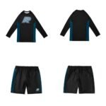 BJJ Classic MMA Albino and Preto Batch #106 Tri-Color Herringbone rash guard long sleeve and shorts premium grappling set