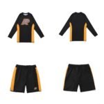 MMA Bjj YBM Albino and Preto Batch 111 Herringbone Classic rash guard and shorts.