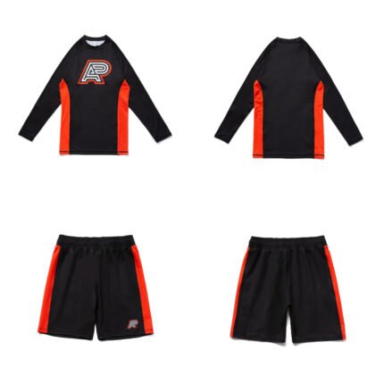 No GI Jiu Jitsu Albino & Preto BOW Herringbone Classic Rash Guard LS and Shorts set