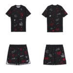 MMA BJJ Love & Hate 2 rash guard short sleeve and fight shorts set black Albino & Preto premium training gear
