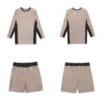 MAT BJJ MMA Albino & Preto herringbone rash guard long sleeve and shorts set for BJJ and MMA training