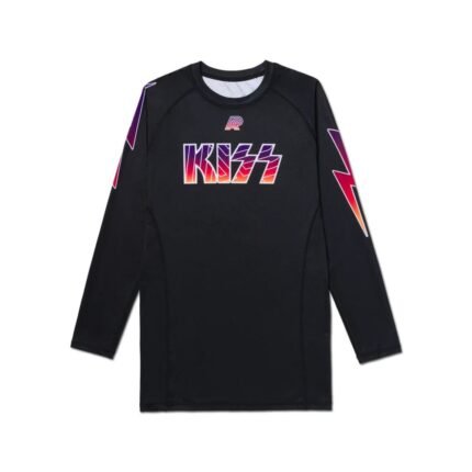 Albino Preto rashguard A&P x KISS LS BJJ MMA rashguard front view
