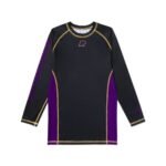 BJJ MMA LS Albino and Preto Dynamics rash guard front view
