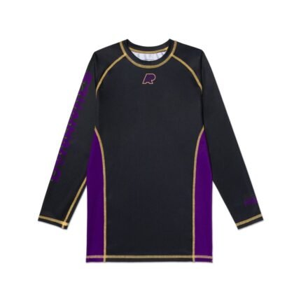 BJJ MMA LS Albino and Preto Dynamics rash guard front view