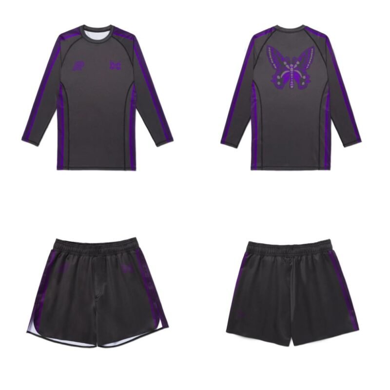 No gi gear compression rash guard and shorts set for BJJ and MMA grappling training