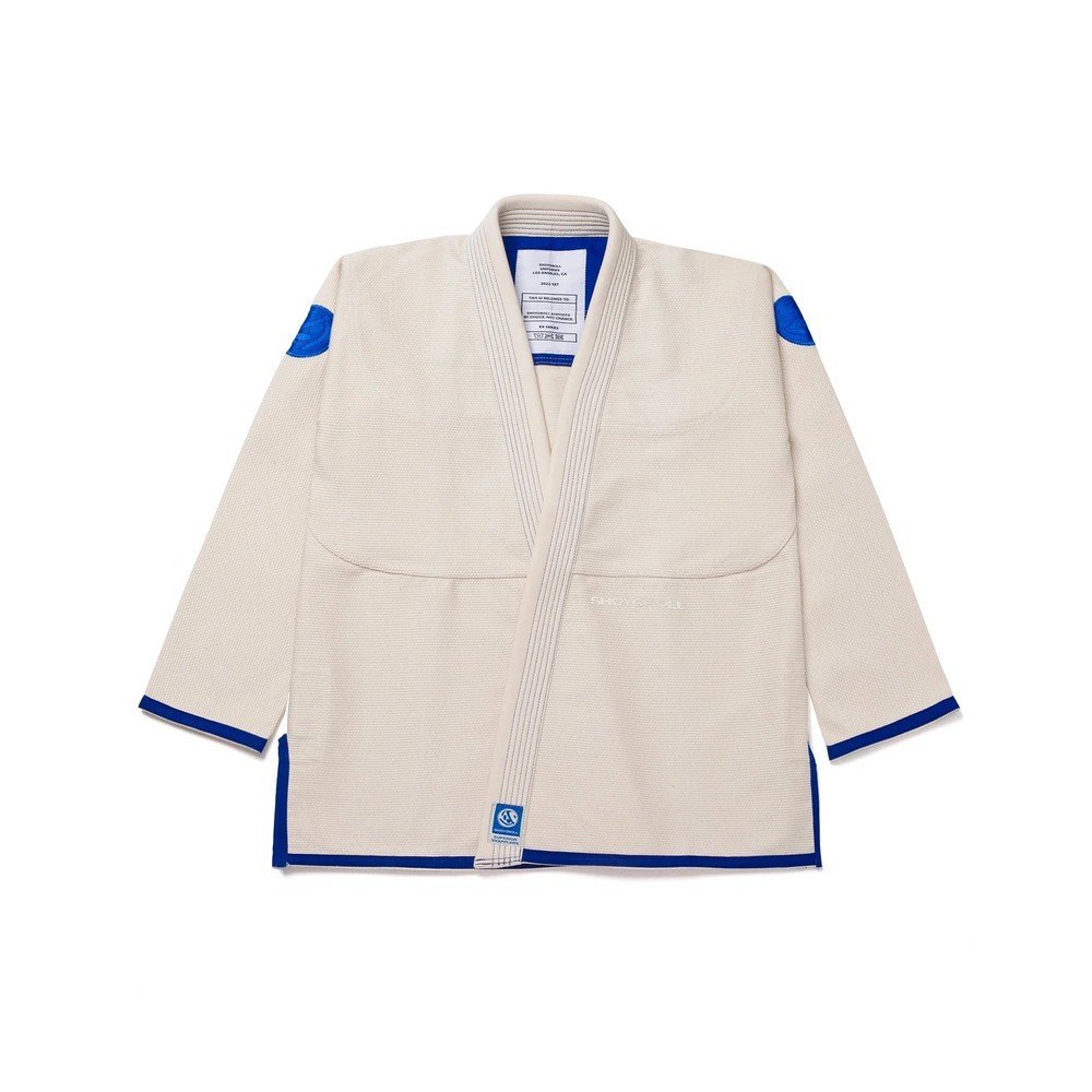 shoyoroll-tradition-22-unbleached-blue-gi-1.jpg Shoyoroll Tradition 22 Unbleached & Blue BJJ Gi - Image 1